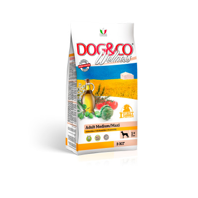 Wellness Dog&amp;Co Adult Medium/Maxi корм для собак средних и крупных пород (Курица и рис, 3 кг.)