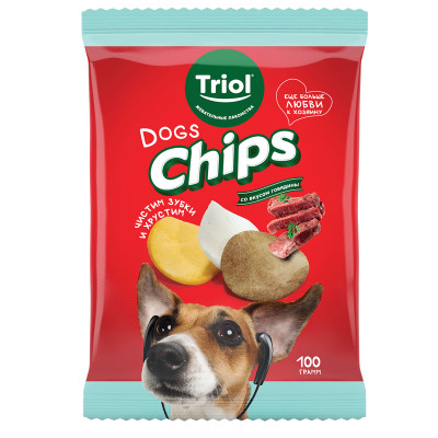 Triol Fun Food лакомство для собак Чипсы (Говядина, 100 г.)