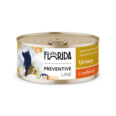 Florida Preventive Line Urinary консервы для собак для профилактики мочекаменной болезни (Индейка, 100 г.)