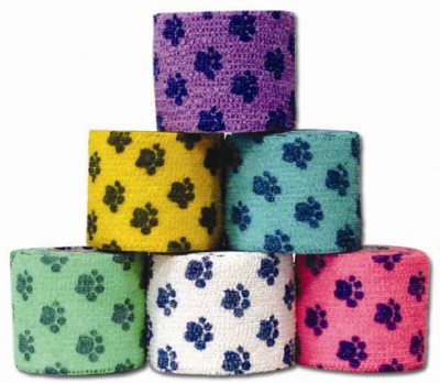 Самофиксирующийся бинт Andover PetFlex лапы мультицвета (5 см. х 4,5 м.)