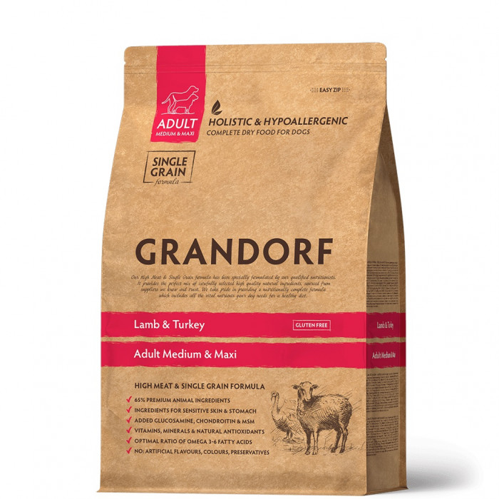 Grandorf Lamb & Turkey Medium&Maxi корм для взрослых собак средних и крупных пород (Ягненок и индейка, 10 кг.)