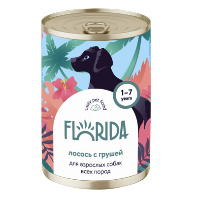 Florida консервы для собак (Лосось и груша, 400 г.)