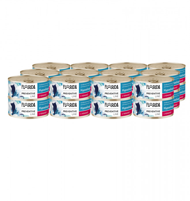 Florida Preventive Line Hypoallergenic консервы для собак при пищевой аллергии (Конина, 100 г. упаковка 24 шт)