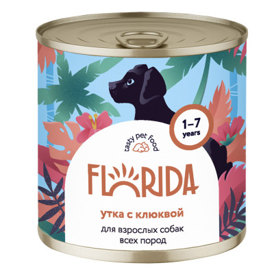 Florida консервы для собак (Утка и клюква, 240 г.)