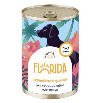 Florida консервы для собак (Перепелка и груша, 400 г.)