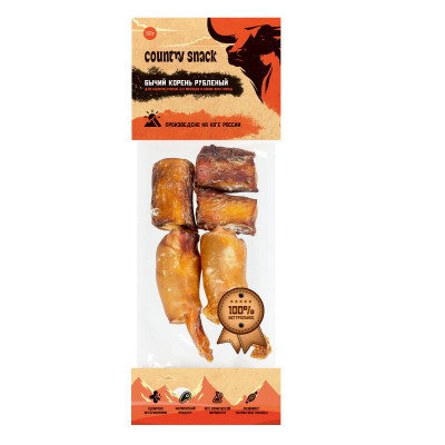 Country snack лакомство "Бычий корень рубленный" для собак (60 г.)