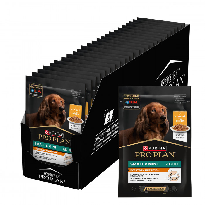 Pro Plan пауч для собак мелких и карликовых пород (кусочки в соусе) (Курица, 85 г. упаковка 26 шт)