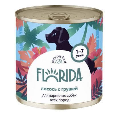 Florida консервы для собак (Лосось и груша, 240 г.)