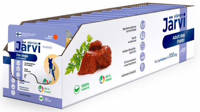 Jarvi мясной паштет с говядиной для собак всех пород (100 г. упаковка 14 шт)