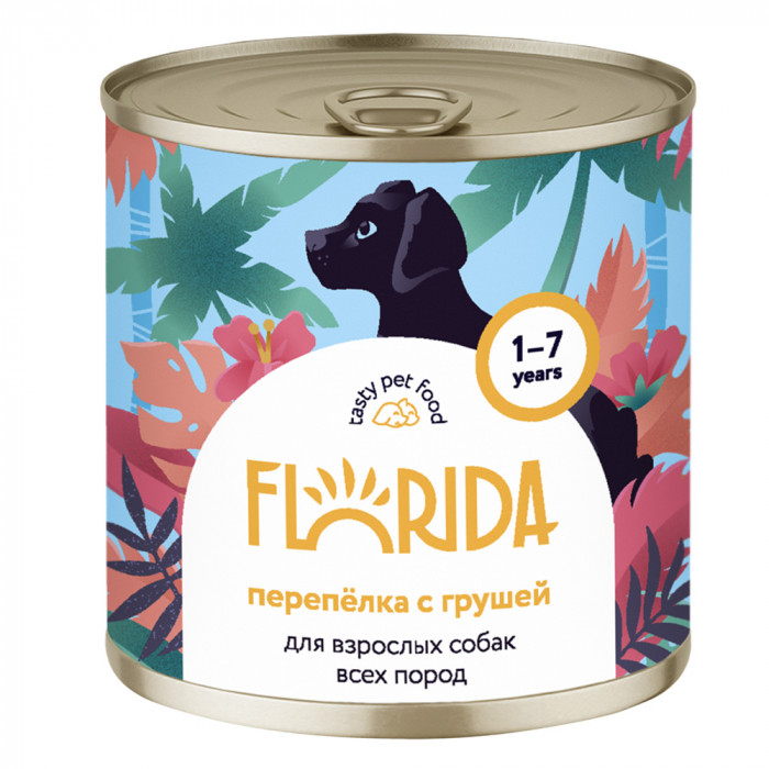 Florida консервы для собак (Перепелка и груша, 240 г.)