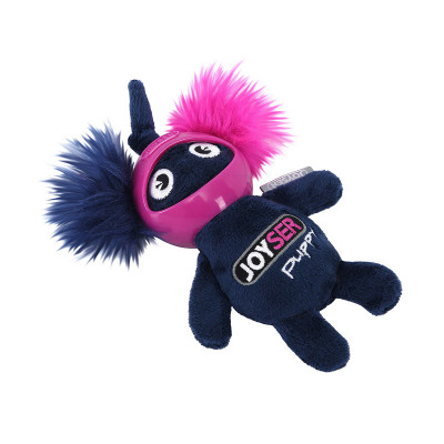 Joyser игрушка Puppy "Белка в резиновом шлеме" с пищалкой для собак (14 см., Синий)