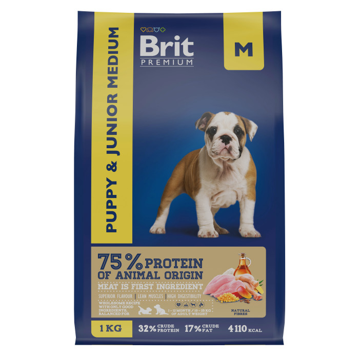 Brit Premium by Nature Junior M для щенков средних пород (Курица, 1 кг.)