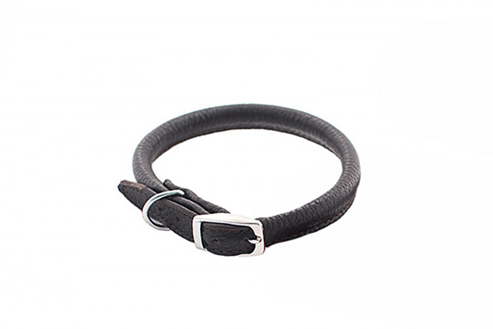 ZooM ошейник кожаный круглый Cord (46-52 см., Черный)