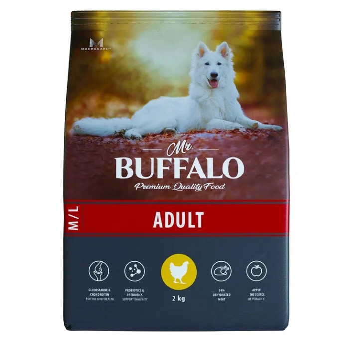 Mr.Buffalo Adult сухой корм для взрослых собак всех пород (Курица, 2 кг.)