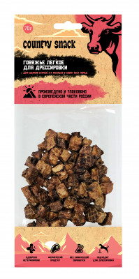 Country snack лакомство "Говяжье легкое" для дрессировки собак  (70 г.)