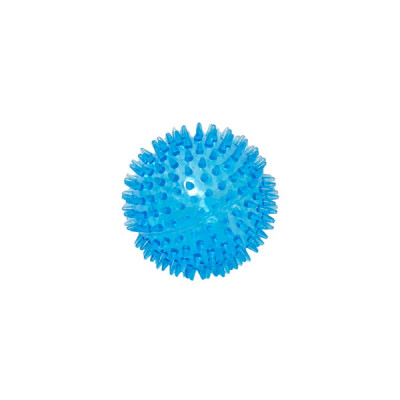 HOMEPET игрушка для собак мячик с шипами с пищалкой (9 см., Синий)