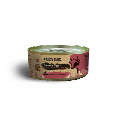 Country snack консервы для щенков и собак всех пород (Говядина и рубец, 100 г.)