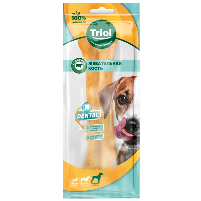 Triol Dental лакомство для собак крупных пород косточки жевательные (205 г.)