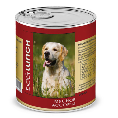 Дог Ланч консервы для собак (Мясное ассорти, 750 г.)