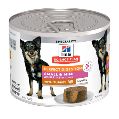 Hill's Science Plan Small &amp; Mini Perfect Digestion консервы для собак мелких пород (мусс) (Индейка, 200 г.)
