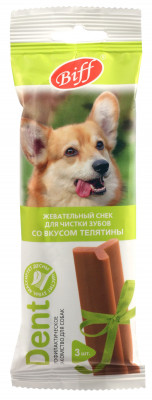 TiTBiT Biff Dent жевательный снек для собак средних пород (Телятина, 77 г.)