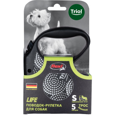 Triol поводок-рулетка Flexi Life Bubbles 5 м (трос) (S)