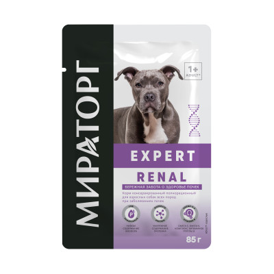 Мираторг Expert Renal пауч для взрослых собак всех пород при заболеваниях почек (Курица, 85 г.)