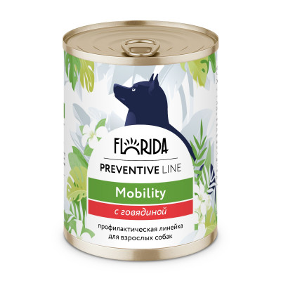 Florida Preventive Line Mobility консервы для собак при болезенях опорно-двигательного аппарата (Говядина, 340 г.)