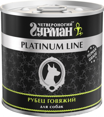 Четвероногий гурман "Platinum" консервы для собак (в желе) (Рубец говядины, 240 г.)