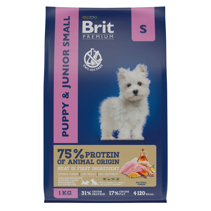 Brit Premium Dog Puppy and Junior Small для щенков мелких пород (Курица, 1 кг.)