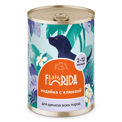 Florida консервы для щенков (Индейка и клюква, 400 г.)