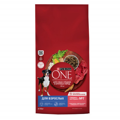 Purina One корм для взрослых собак средних и крупных пород (развес) (Говядина и рис, Развес)