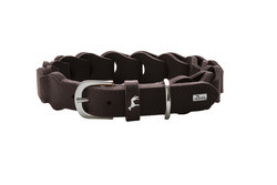 Hunter ошейник кожаный Solid Education Chain (44-52 см., Коричневый)
