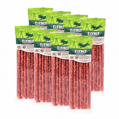 TiTBiT Золотая коллекция колбаса Пармская для собак (Курица и говядина, 8*80 г.)