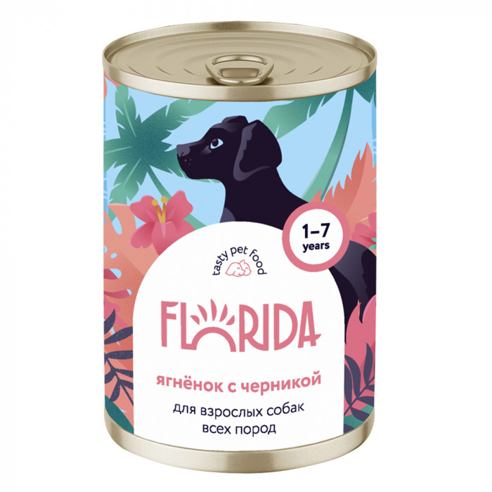 Florida консервы для собак (Ягненок и черника, 400 г.)