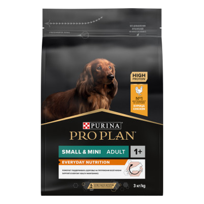 Pro Plan Small &amp; Mini Adult корм для взрослых собак мелких и карликовых пород (Курица, 3 кг.)