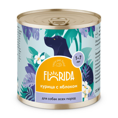 Florida консервы для собак (Курица и яблоко, 240 г.)
