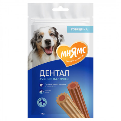 Мнямс DENTAL лакомство для собак Зубные палочки (Говядина, 100 г.)
