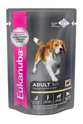 Eukanuba Dog пауч для взрослых собак (кусочки в соусе) (Ягненок, 100 г.)
