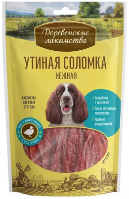 Деревенские лакомства "Утиная соломка нежная" лакомство для собак (90 г.)