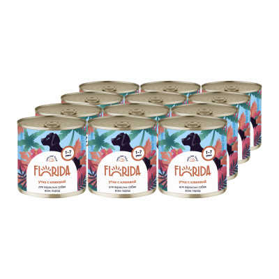 Florida консервы для собак (Утка и клюква, 240 г. упаковка 12 шт)