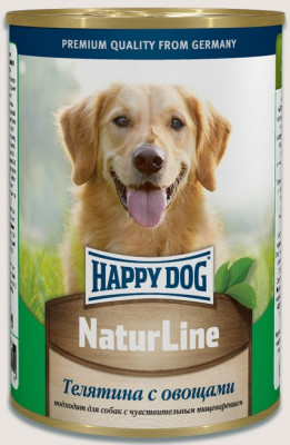 Happy Dog Natur Line консервы для собак (Телятина и овощи, 410 г.)