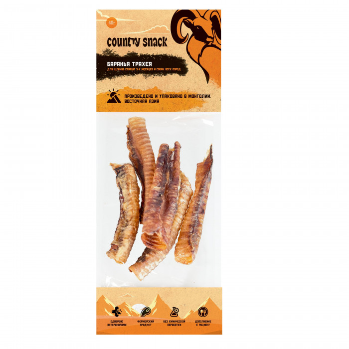 Country snack лакомство "Баранья трахея" для собак (40 г.)