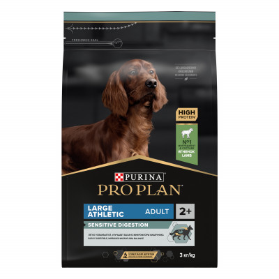 Pro Plan Large Adult Athletic для крупных собак атлетов с чувствительным пищеварением (Ягненок, 3 кг.)