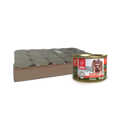 Blitz Sensitive консервы для собак мелких пород (Говядина и тыква, 200 г. упаковка 24 шт)