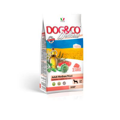 Wellness Dog&amp;Co Adult Medium/Maxi корм для собак средних и крупных пород (Баранина и рис, 3 кг.)
