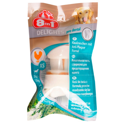 8in1 Dental Delights XS косточки с куриным мясом для мелких собак с минералами