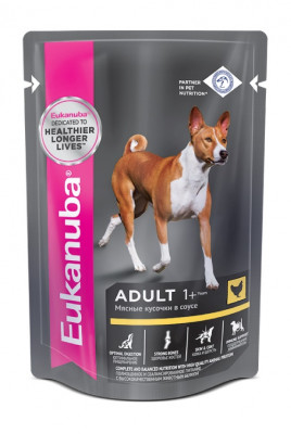 Eukanuba Dog пауч для взрослых собак (кусочки в соусе) (Курица, 100 г.)